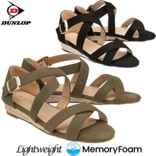 Ladies Memory Foam Wedge Gladiator Sandals Comfort Walking Beach Strappy Shoes