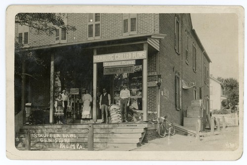 RPPC Pennsylvania Palm Stauffer Store Front Syracuse Hamburg Chilled Plows - Afbeelding 1 van 2