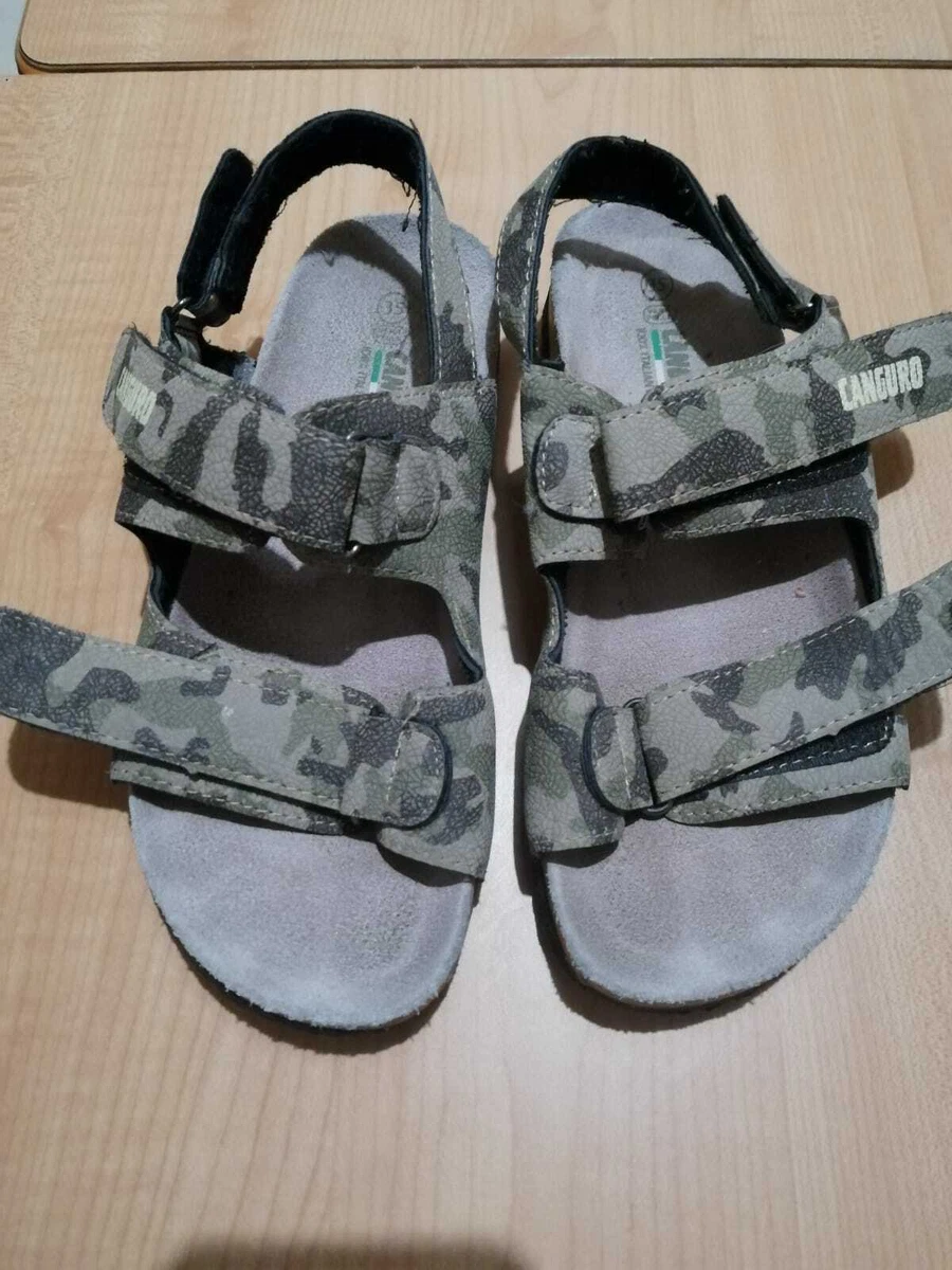 ATHELIERCORTEZ SCARPE CANGURO SANDALI BAMBINO N 35 MILITARE COME
