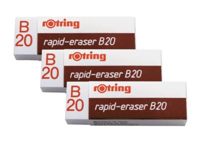 3 x rotring Radierer rapid-eraser B20 Radiergummi Radierer Eraser