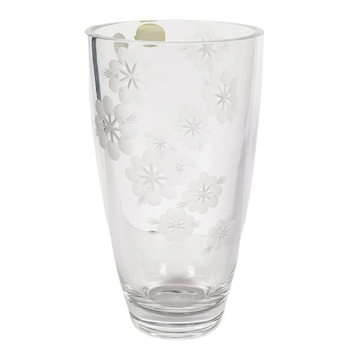 Bohemia Czech Hand Cut Lead Crystal Flower Pattern 23cm Tall With Original Box - Picture 2 of 6