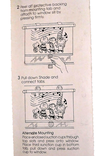 1965 United Feature Syndicate Peanuts Baby Pull Down Car Sunshade Snoopy New - Imagen 6 de 7