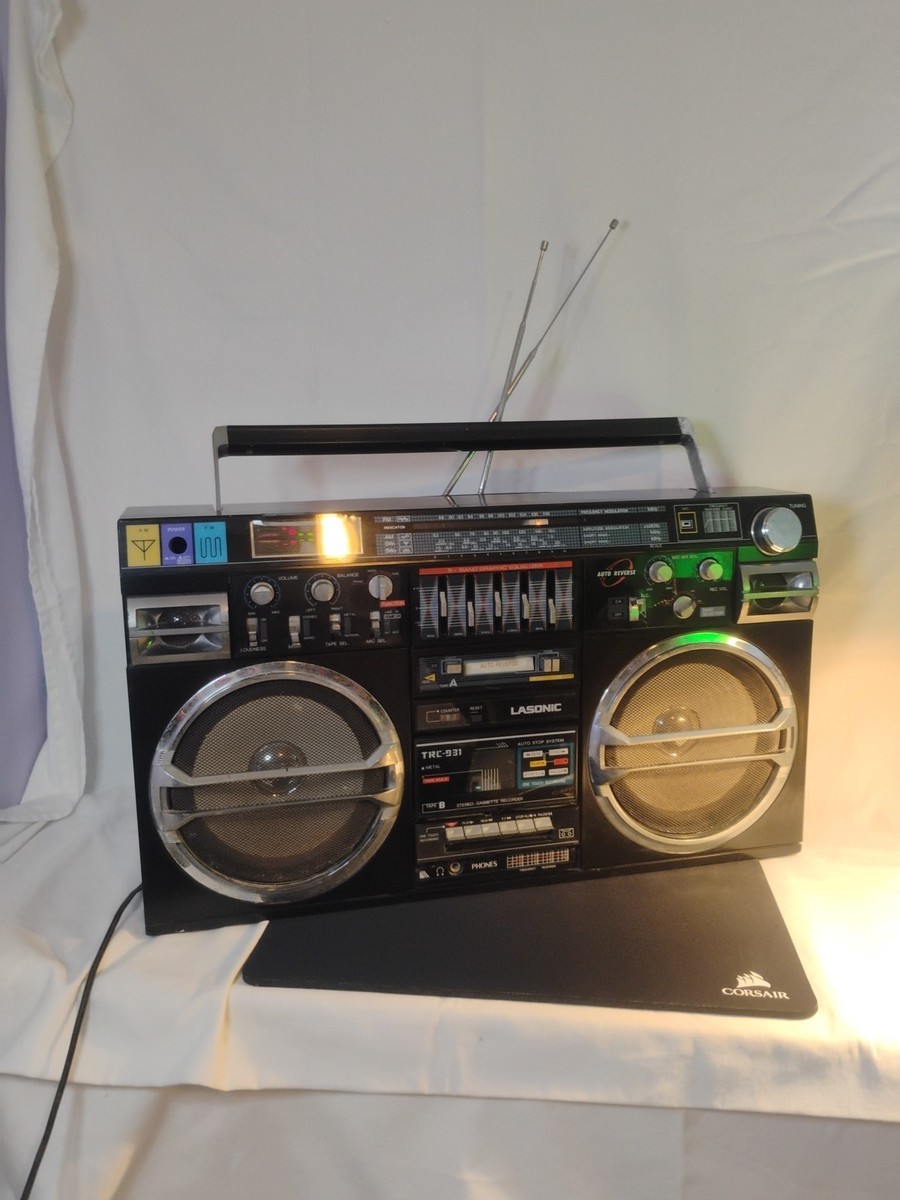 🔥Old School Lasonic TRC-931 Ghettoblaster boombox double cassette
