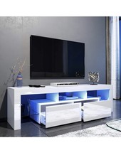 ELEGANT 1600mm LED TV Cabinet Modern White Gloss TV Stand with Ambient Lights