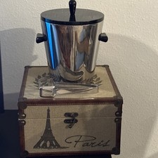 Namb&eacute; Circa Ice Bucket with Tongs /Double-Walled Stainless Steel Bucket New $203