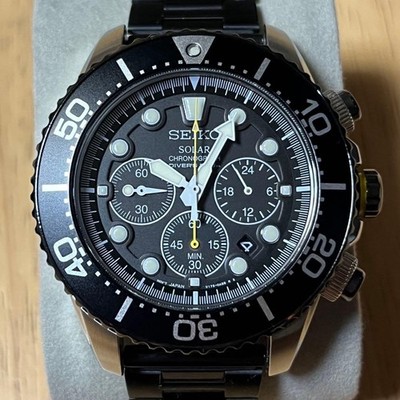 Seiko Prospex Solar Chronograph V175-0AD0 Divers 200m Watch With