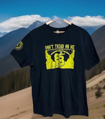 Don't Tread on Me T-Shirt L Black Mens Rattlesnake Idaho Perrine Bridge Guns 2-A