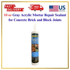 10 oz Gray Acrylic Mortar Repair Sealant for Concrete Brick and Block Joints