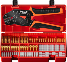 Open Terminal Connector Crimping Tool Kit, Crimper AWG 24-14 for 0.11", 3/