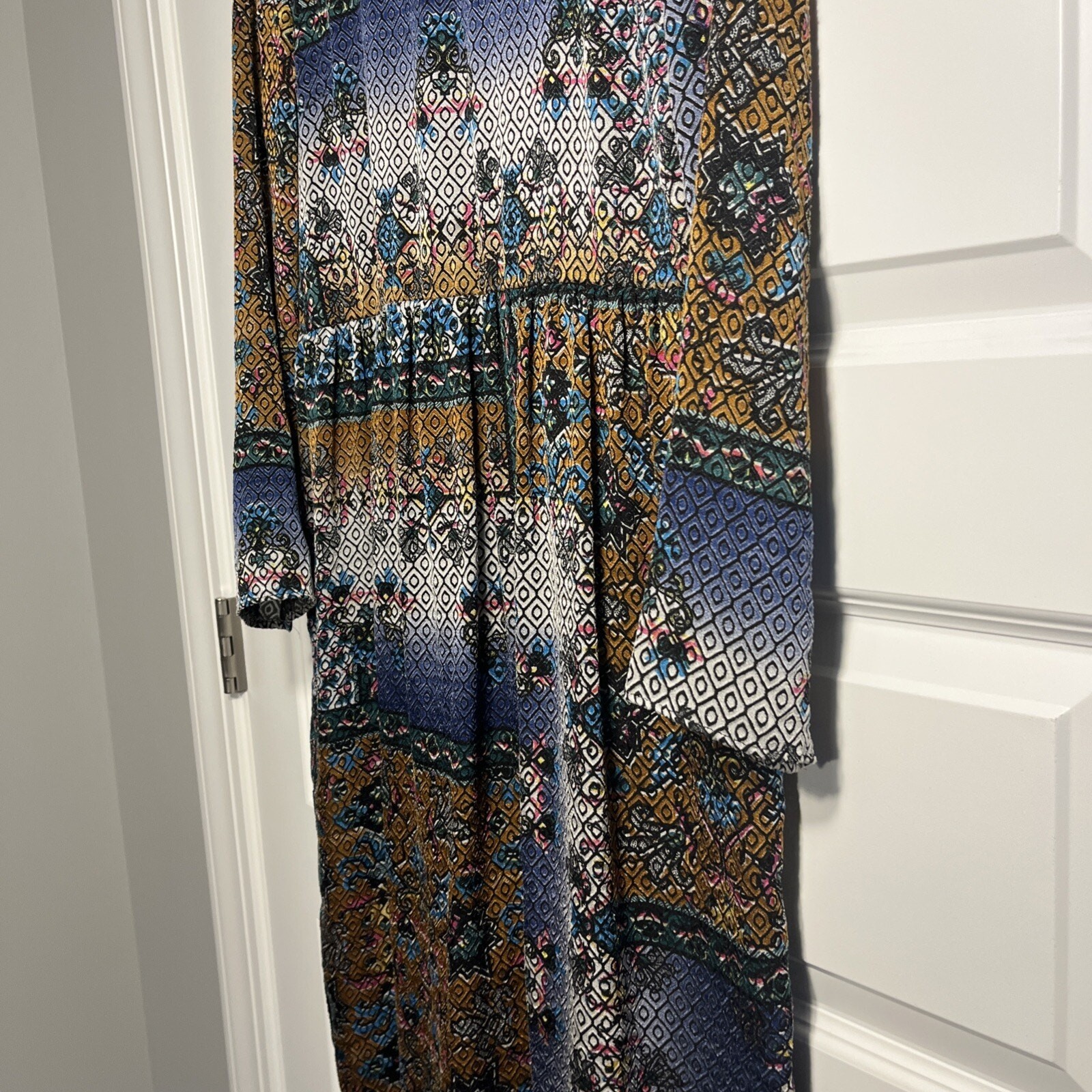 Zara Trafaluc Collection Patchwork Print Midi Dress Size Medium thumbnail 5