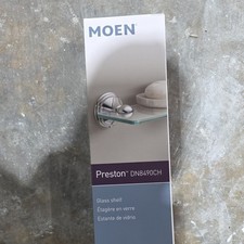 Moen Preston DN8490CH Glass Shelf Wall Mounted Chrome Finish Bathroom