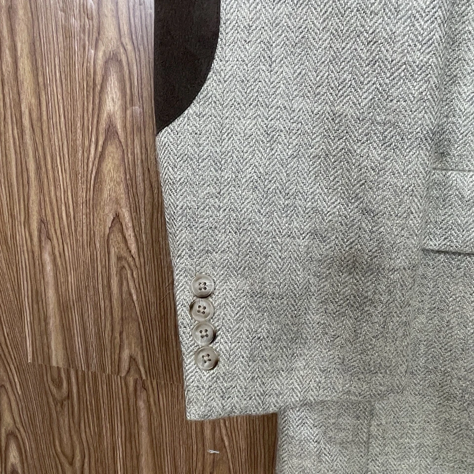 Roundtree Yorke Sport Coat Mens 40R 42R Multicolor Wool Mohair Elbow Patches - Image 4 of 4