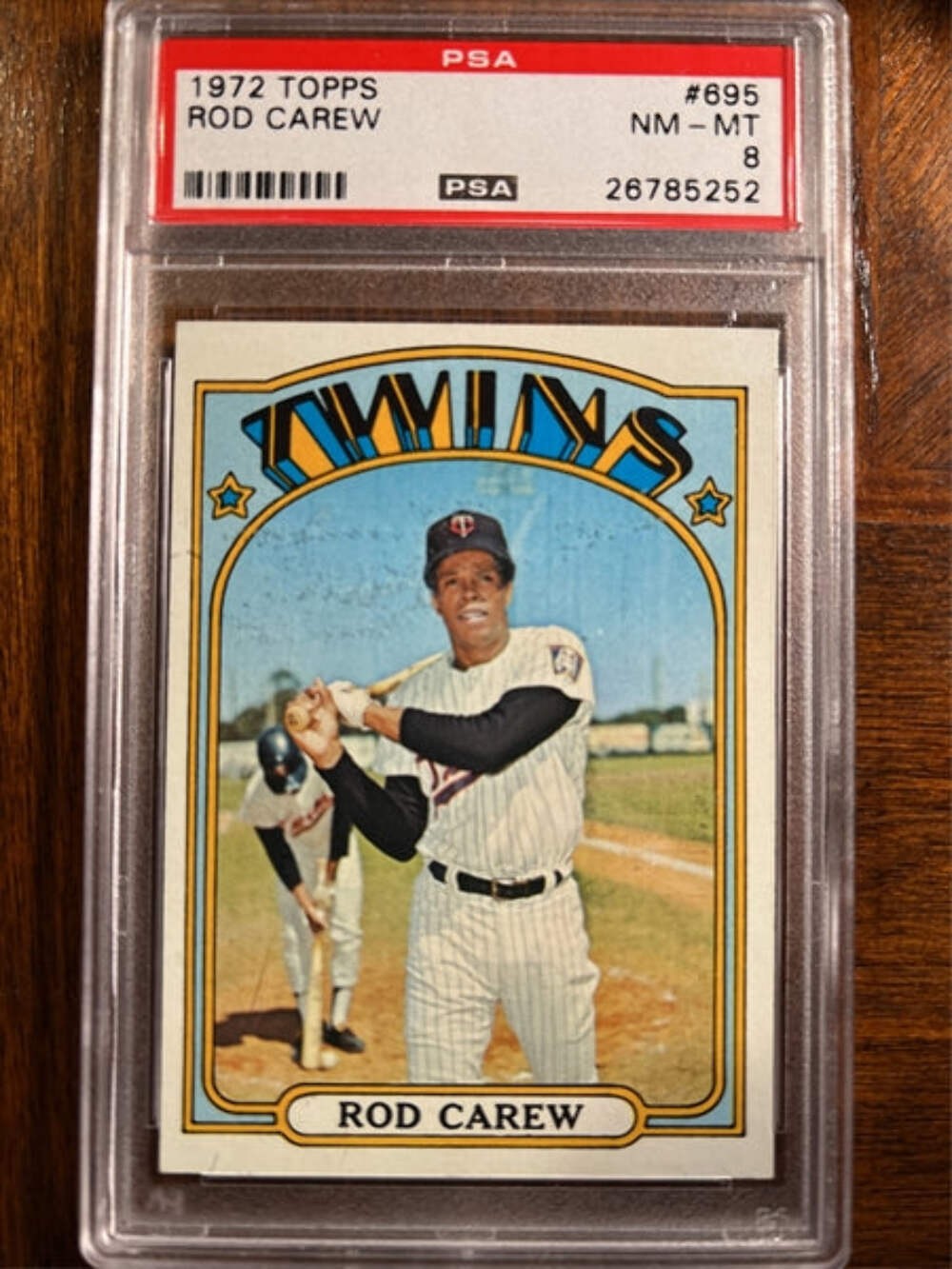 1972 Topps Baseball #695 - Rod Carew - PSA 8