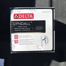 Delta Lyndall Double Towel Hook Bath Hardware Accessory in Polished Chrome