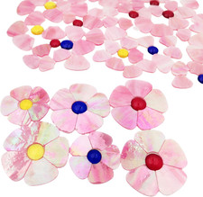 20PCS Glass Flower Mosaic Tiles, 2 Size Petal Stained Glass Mosaic Pieces for DI