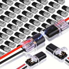 60Pcs Double Wire Plug in Connector, Quick Connect Wire Connectors with Locking