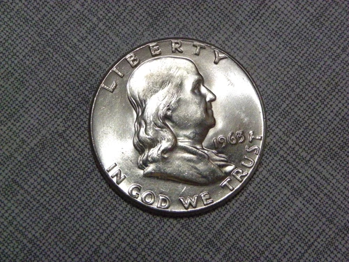 1963 P Franklin Half Dollar Bright Uncirculated.