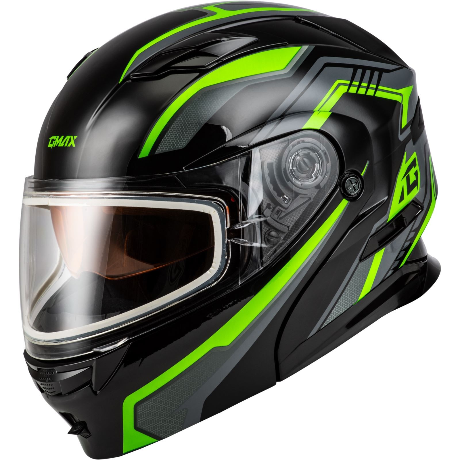 GMax MD-01S Transistor Snow Helmet - Black/Grey/Green - XL M