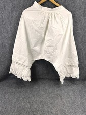 antique bloomers pantalets white cotton lace trim waist 24 original 1870s