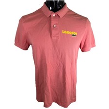 Lacoste Men's Size 4 M Coral Cotton Faded Regular Fit Washed Polo Shirt