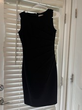 Calvin Klein Black Sleeveless Sheath Dress Round Neck Knee Length 4P