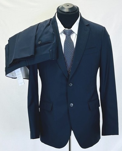 SALVATORE FERRAGAMO Exklusiver Herren Designer Italienischer Anzug Navy Blau Gr. 36 R