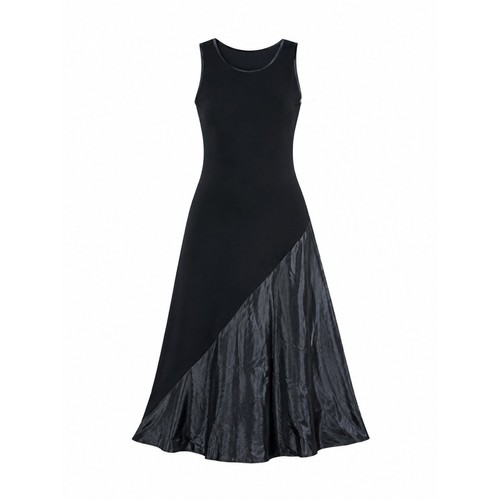 Ivan Grundahl Black Wool Blend Satin Contrast Maxi Dress
