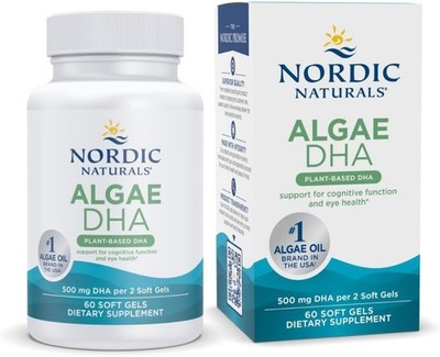 Nordic Naturals Algae DHA 500mg - 60 Weichkapseln Gehirn Gesundheit, Augen & Sehvermögen