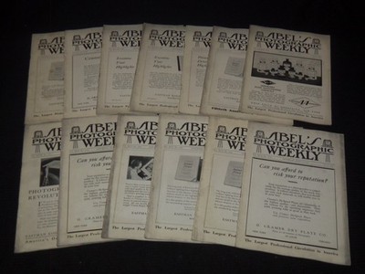 1930-1931 ABEL'S PHOTOGRAPHIC WEEKLY MAGAZINE LOT OF 13 ISSUES - O 3074J