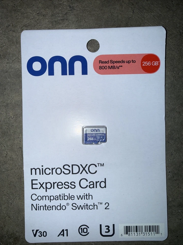 Onn 256GB MicroSDXC Express Card Compatible With Nintendo Switch 2 36013937