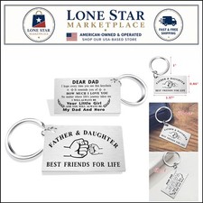 Best Dad Ever Keychain - Heartfelt Gift from Daughter, Stainless Steel Elegance