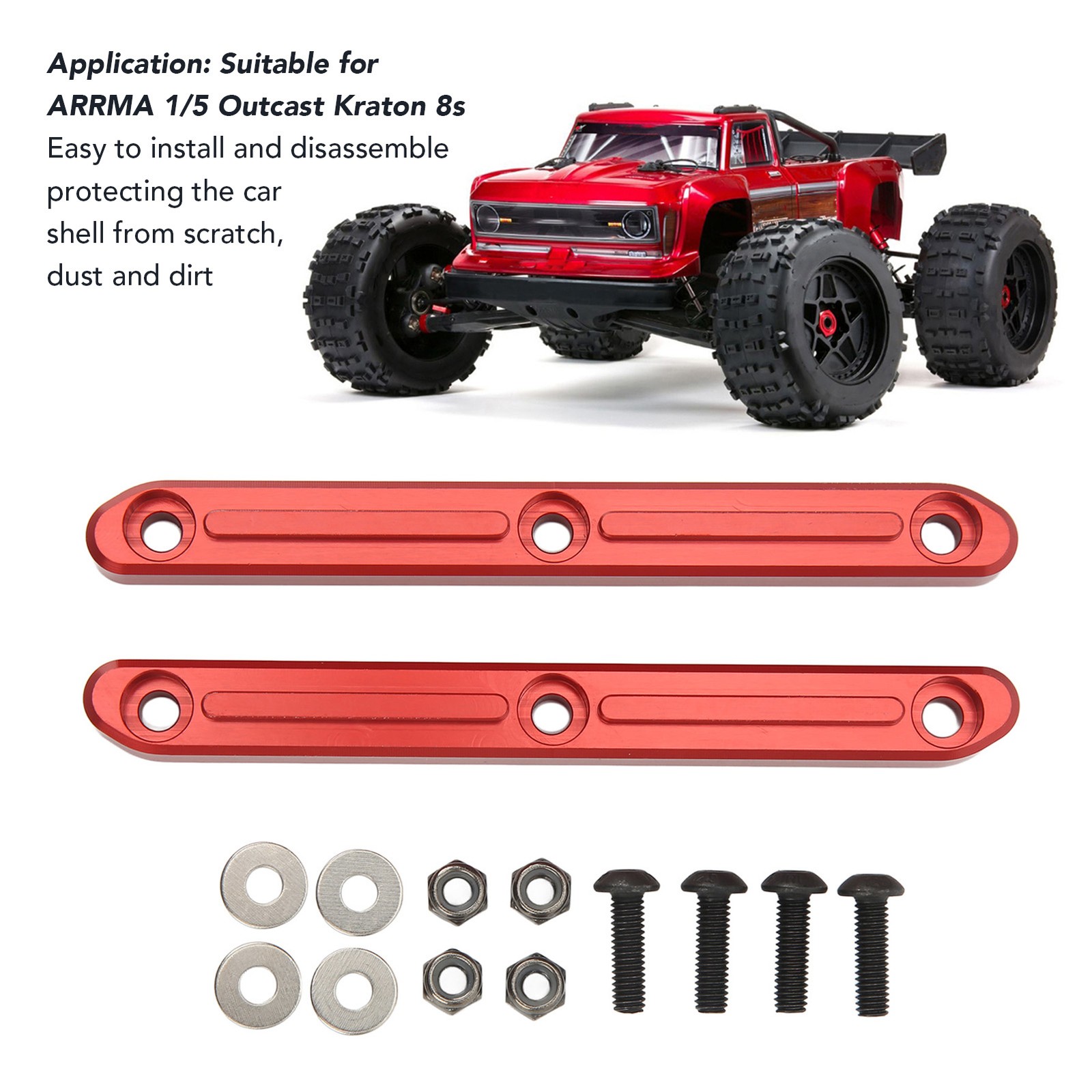 HOT 2Pcs RC Roof Rails Aluminium Alloy Accurate Sturdy Aluminium Alloy BA