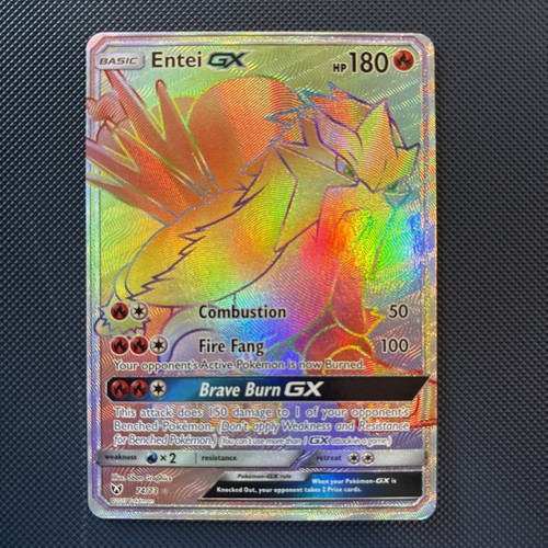 Pokemon TCG - Entei GX (Secret) 74/73 Shining Legends Holo Secret Rare LP