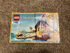 LEGO CREATOR: Beachside Vacation (31063) 3 In 1 100% Complete Set With Manuals