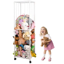 Stuffed Animal Storage Zoo with Wheels, Large Plush Toy Organizer for Kids - ...