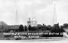 KFKB Radio Station Tower & Studio Milford Kansas KS - Reprint