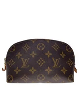 LOUIS VUITTON Pochette Cosmetic PM Monogram Canvas PVC Brown