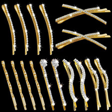 16 Pieces Rhinestone Bobby Pins Set Delicate Decorative Crystal Hair Clips Shiny