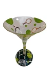 Lolita Hand Painted Martini Glass Tennis-Tini Recipe on Bottom