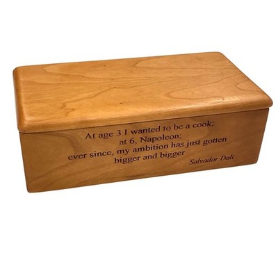 Salvador Dali Ambition Quote Wood Box Handmade Trinket Jewelry Keepsake Signed