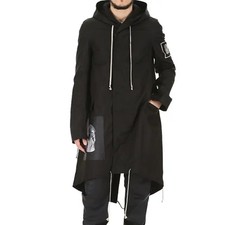 Rik Owens Dark Shadow Fish Tail Patch Hooded Jacket