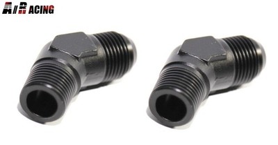 New 2x 10AN Male to Male 1/2''NPT 45 Degree Flare Fuel Oil Gas Line Fitting Black