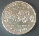 Old West Stagecoach 1oz .999 Fine Silver Round, Breaks into 4 Bullion Pieces