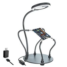 Helping Hands Soldering Station with 3X Magnifying Glass with light, 4
