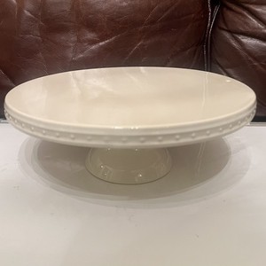 Nora Fleming Pearl Dot 12” Stoneware Cake Plate Stand Pedestal Retired