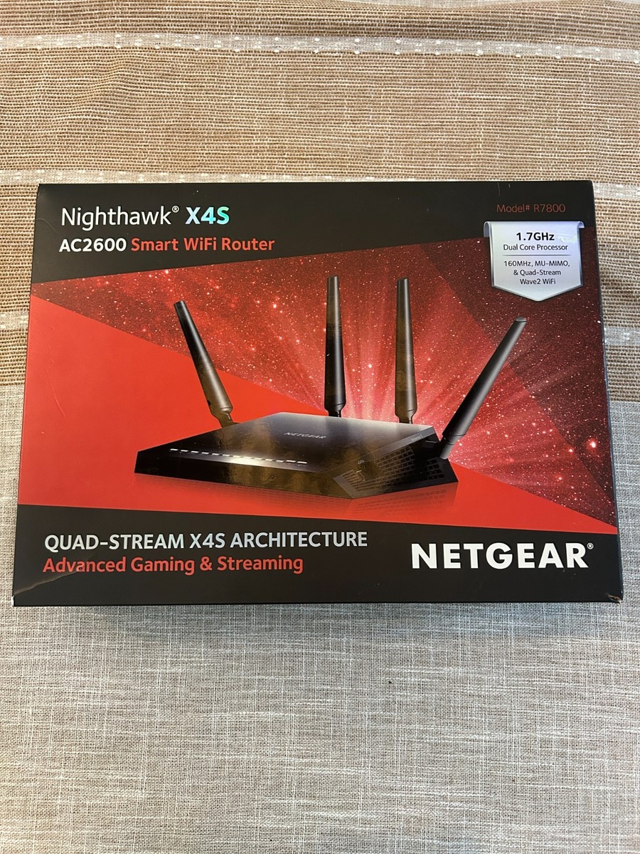NETGEAR R7800-100NAS Nighthawk 2600 Mbps X4S Smart WiFi Router for