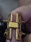 MONET Signed Double Strand Black Bead Necklace Gold Filigree Spacer Clasp 80's . — photo 3