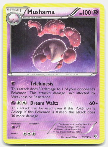Boundaries Crossed Musharna 69/149 Moderately Played Pokemon R Tcg Card
