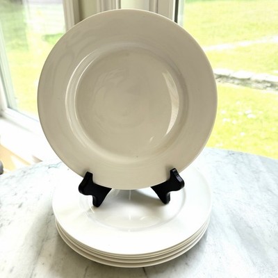 Tudor England Royal White Salad Plates 8.25  Set Of 6 Rimmed Fine Porcelain