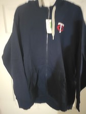 Antigua Minnesota Twins 2xl Full Zip Hoodie Embroidered Logo Navy Blue Baseball